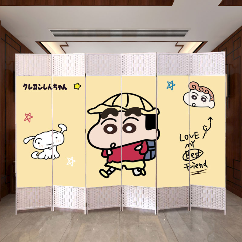 卡通屏风a隔断现代简约客厅卧室办公室进门遮挡移动折叠轻奢背景