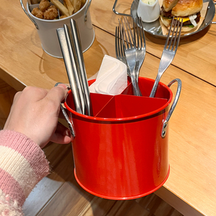 铁艺餐具桶家用厨房o筷子笼刀叉收纳桶创意内带分隔沥水篮架防锈