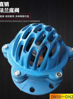 包邮H42X铸铁法兰底阀DN100水泵抽水莲蓬头花篮头法兰止水井底阀