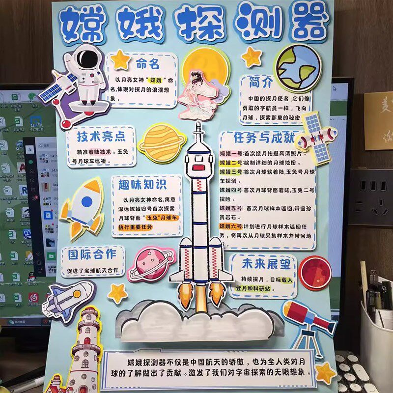 定制订做多层立体暑寒假手工作业手抄报剪纸自我介绍幼儿园展板图片