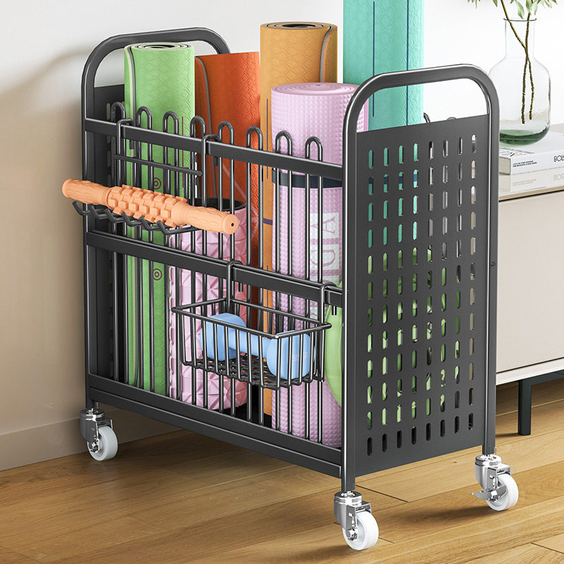 瑜伽垫收纳筐健身器材运动装备收纳泡沫轴哑铃家用带轮夹缝置物架,收纳整理,运动器材收纳用具,淘宝优惠券,粉丝福利购,淘宝优惠卷