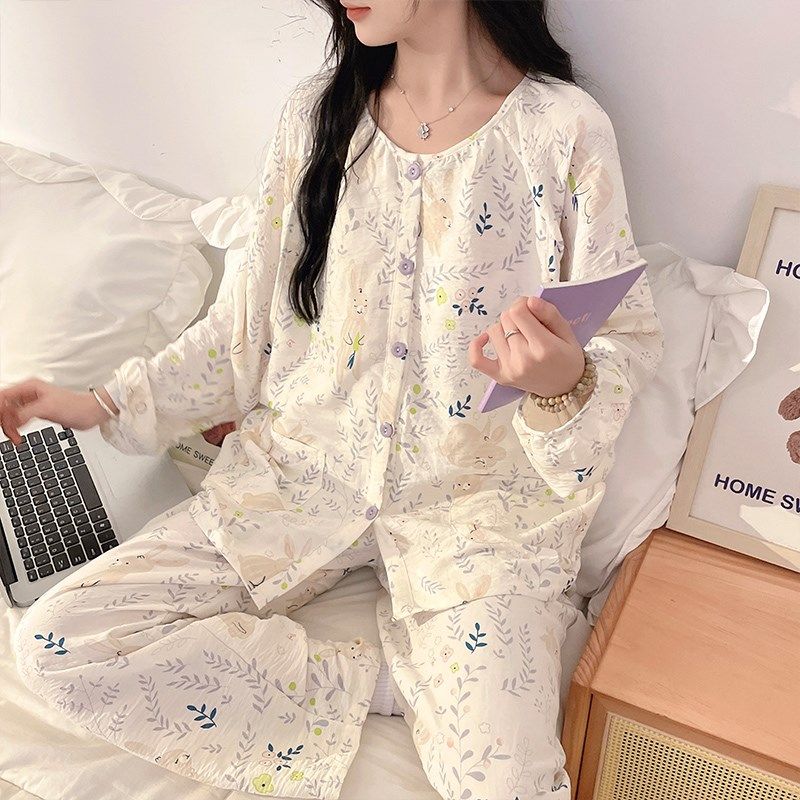 春夏皱皱棉纱带胸垫月子服睡衣纯棉薄款产后哺乳孕妇产妇喂奶套装,孕妇装/孕产妇用品/营养,家居服套装,淘宝优惠券,粉丝福利购,淘宝优惠卷