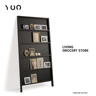 YOOWOW有窝现代简约创意客厅斜靠墙落地橡木书架隔板梯形置物架