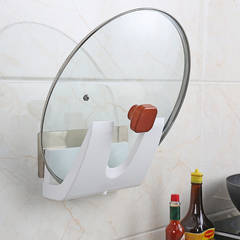 厨房锅盖架置物架砧板架塑料多功C能壁挂免打孔家用放锅盖支架子