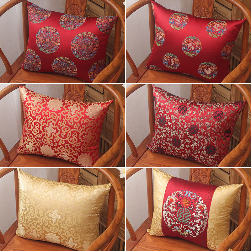中式红木家具抱枕腰枕u靠枕椅子抱枕沙发靠垫套中国风靠垫