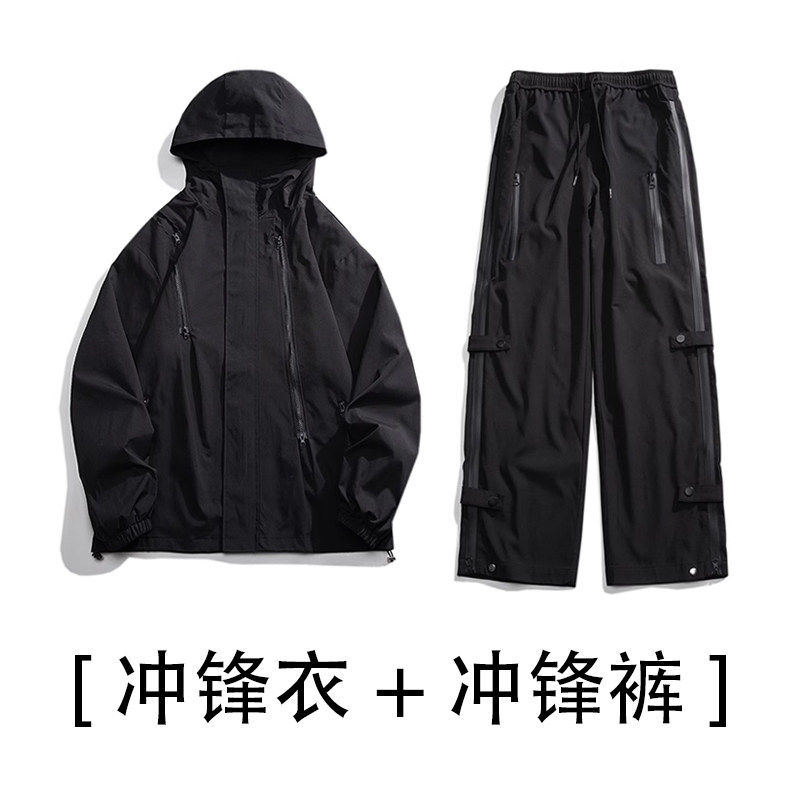 暴雨级防水冲锋衣套装男