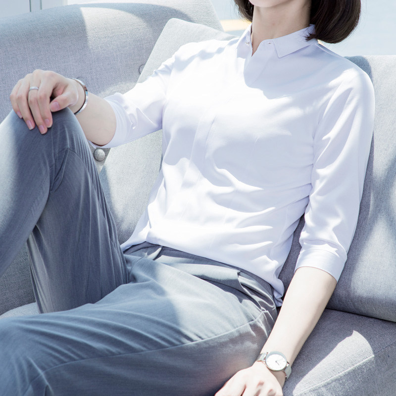 七分袖白衬衫女春夏2026