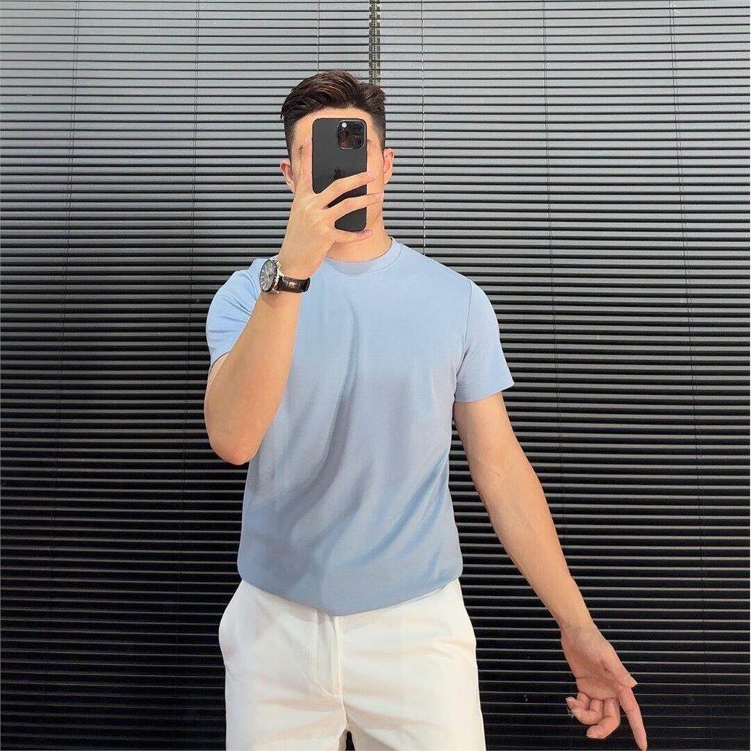 夏季轻熟男士凉爽冰丝简