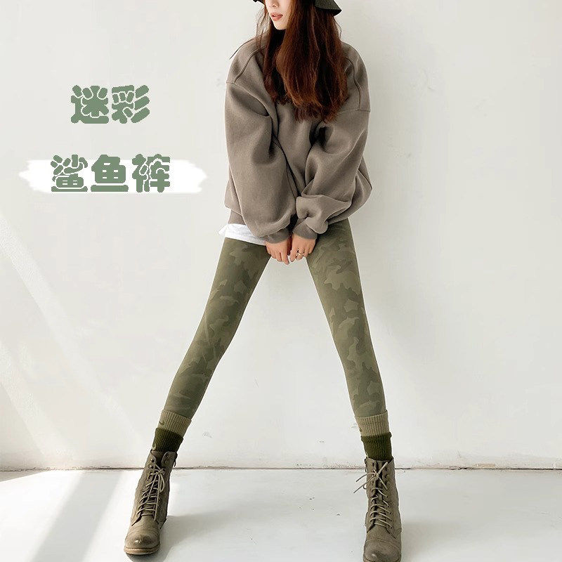 2025新款迷彩鲨鱼裤女外