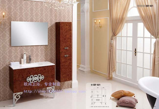 欧式美式橡木浴室柜组合洗脸盆柜洗手盆柜卫浴柜台盆柜立柜TX506,家装主材,浴室柜组合,淘宝优惠券,粉丝福利购,淘宝优惠卷