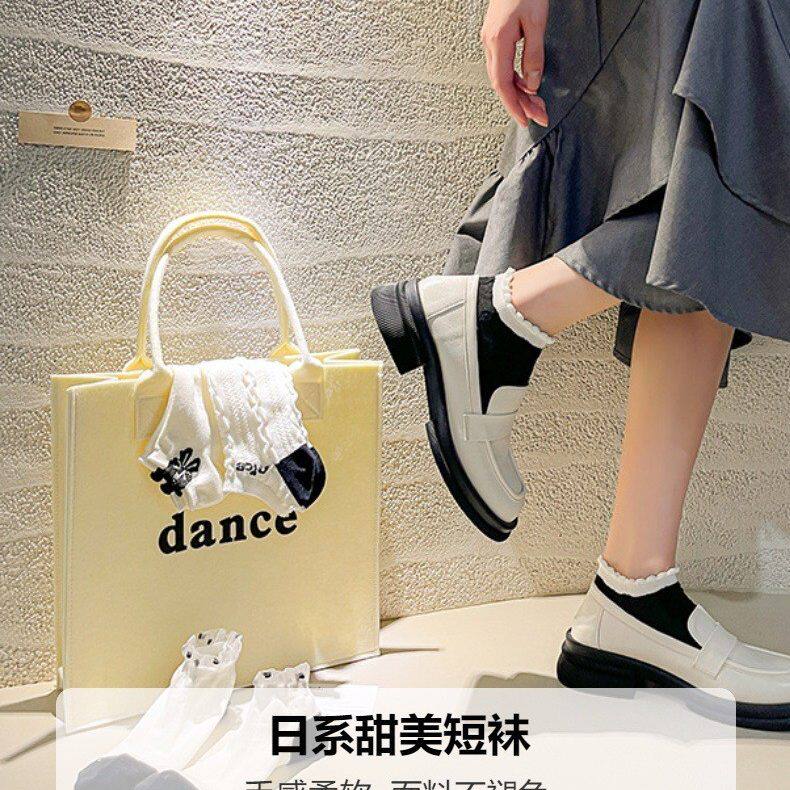 袜子女短袜夏季薄款韩版日系白色网红花边袜女生夏天短筒船袜包邮