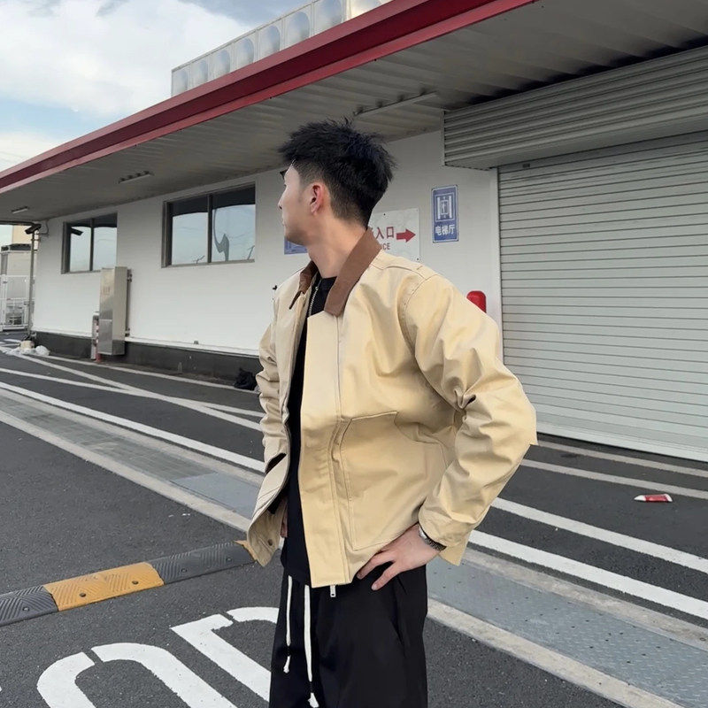 春秋美式休闲翻领夹克百
