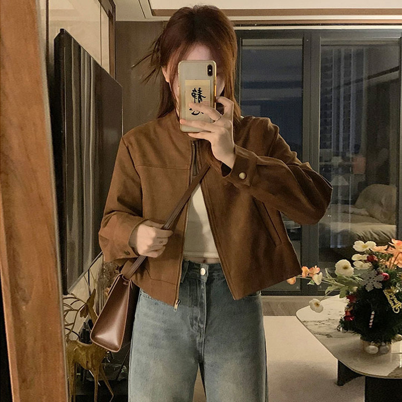 麂皮绒外套女春季2026年