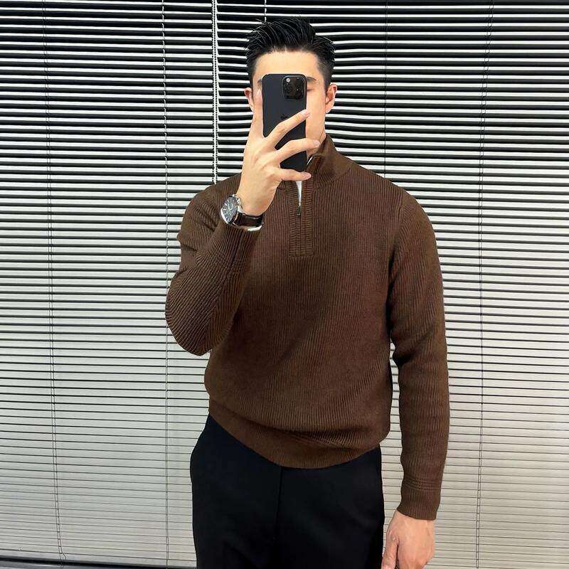 轻熟男士拉炼套头针织衫