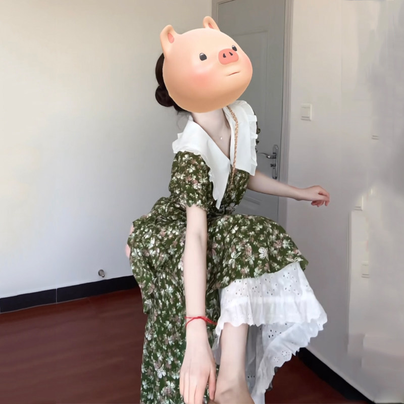 娃娃领碎花洋装女装夏季