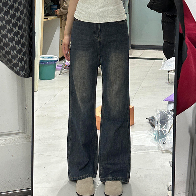 不贴腿微喇牛仔裤女夏季
