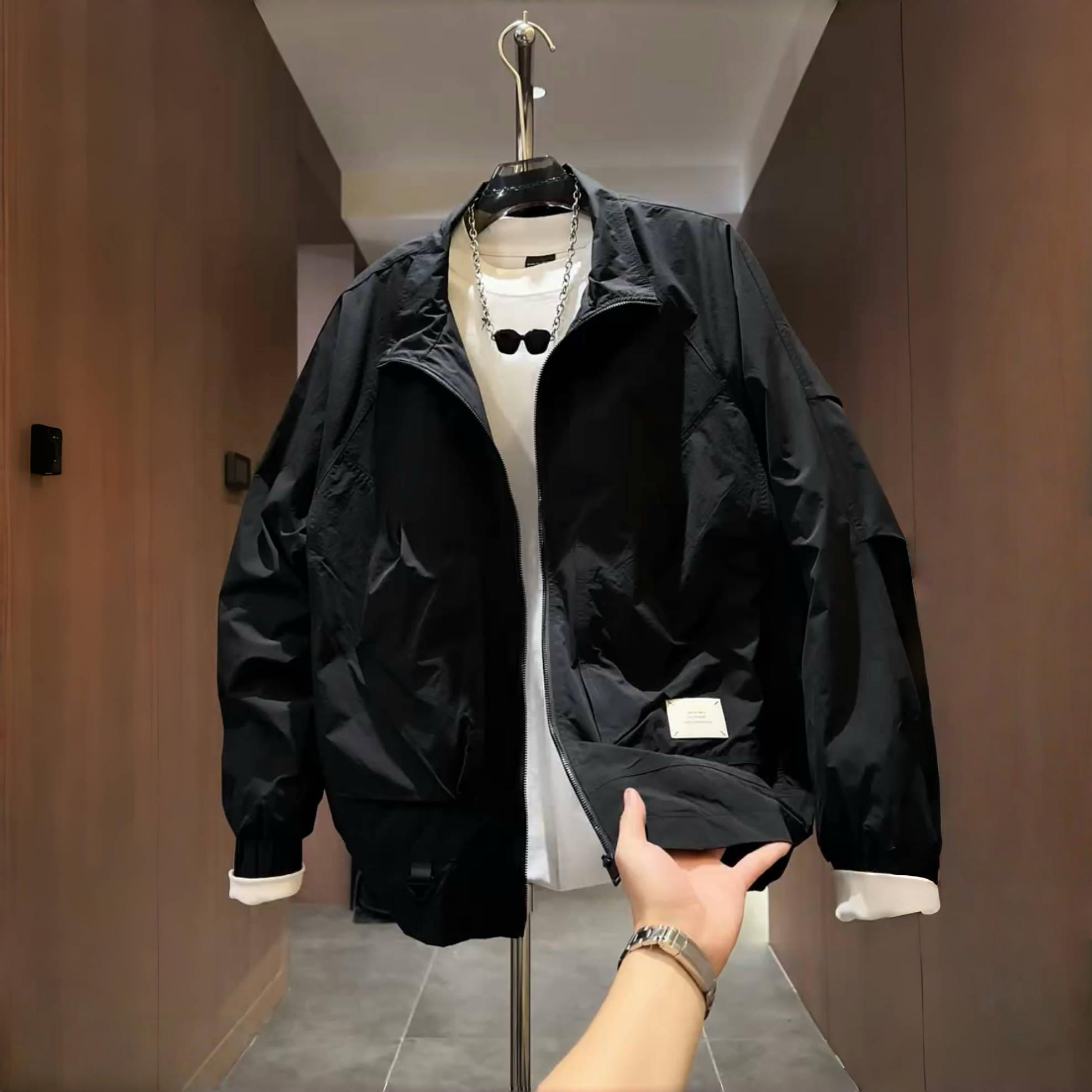 高级感痞帅休闲外套男士图片