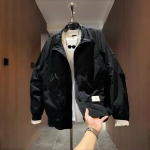 高级感痞帅休闲外套男士春秋季新款立领百搭工装夹克薄款上衣男款