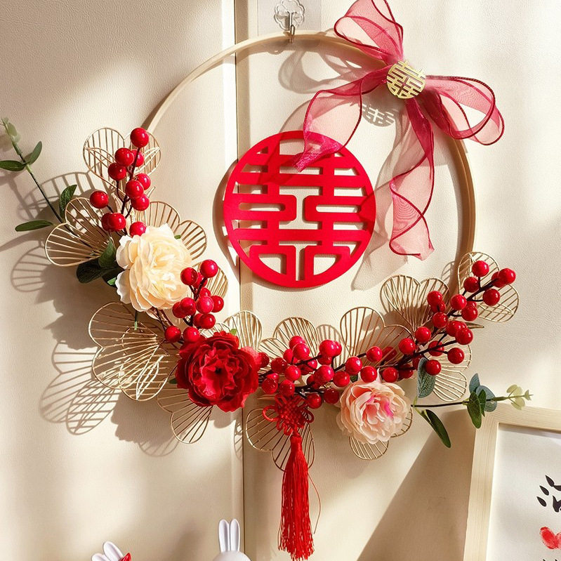 婚房布置套装结婚喜字花环女方卧室男方房门新房装饰客厅背景拉花,节庆用品/礼品,拉花,淘宝优惠券,粉丝福利购,淘宝优惠卷