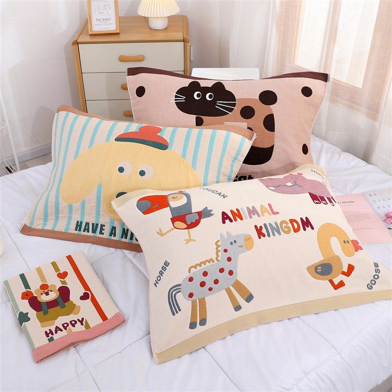 八层加厚纱布枕巾一对装成人高档不掉毛枕头巾四季家用单人盖巾,床上用品,枕巾,淘宝优惠券,粉丝福利购,淘宝优惠卷