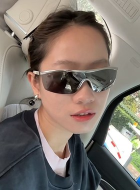 404的店未来风复古骑行金属科技时髦徒步墨镜凹造型太阳眼镜男女