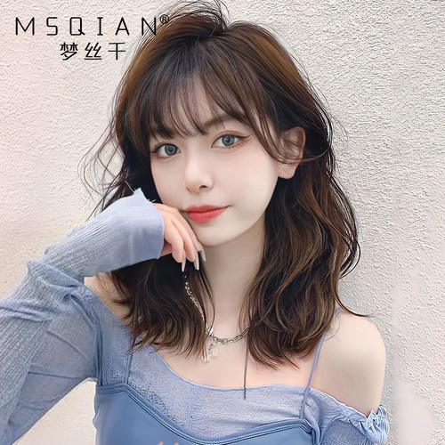 假发女真发全头套式真人发丝自然2022年新款时尚蕾丝中长卷发发型