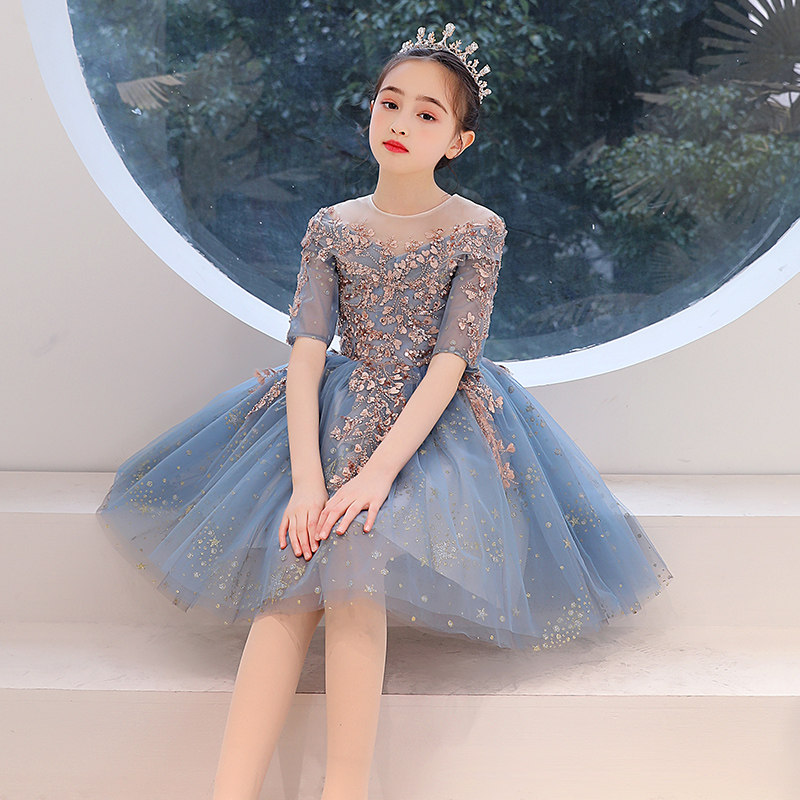 儿童公主裙女童晚礼服小孩走秀花童婚纱模特主持人钢琴演出服秋冬,童装/婴儿装/亲子装,儿童礼服,淘宝优惠券,粉丝福利购,淘宝优惠卷
