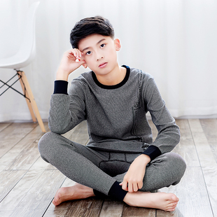 儿童内衣套装纯棉男孩女孩薄款长袖男童冬季棉毛衫青少年秋衣秋裤