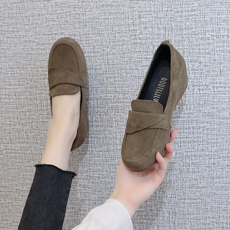 内增高豆豆鞋女2025新款一脚蹬软底软面舒适春秋女鞋休闲坡跟单鞋,女鞋,乐福鞋（豆豆鞋）,淘宝优惠券,粉丝福利购,淘宝优惠卷