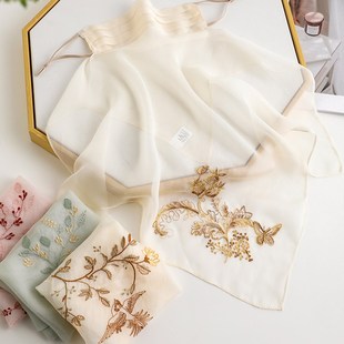 真丝丝巾女2025新款面纱面罩护颈遮脖子全脸夏季防晒口罩围巾夏天