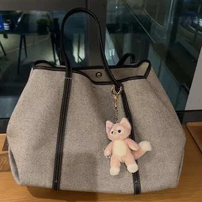 2025春夏新款帆布休闲tote包时尚百搭单肩手提包简约购物袋大容量