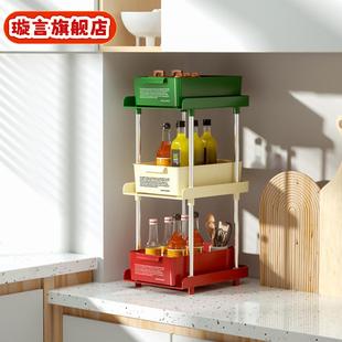 新款桌面收纳盒办公室书桌稳固多层抽屉式储物收纳架厨房置物架