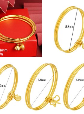 铜越南沙金圆环莲蓬手镯国手镯