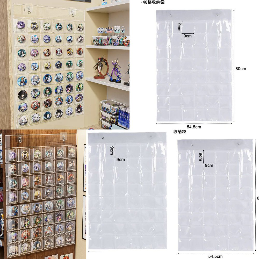 吧唧展示架透明壁挂墙分格徽章小