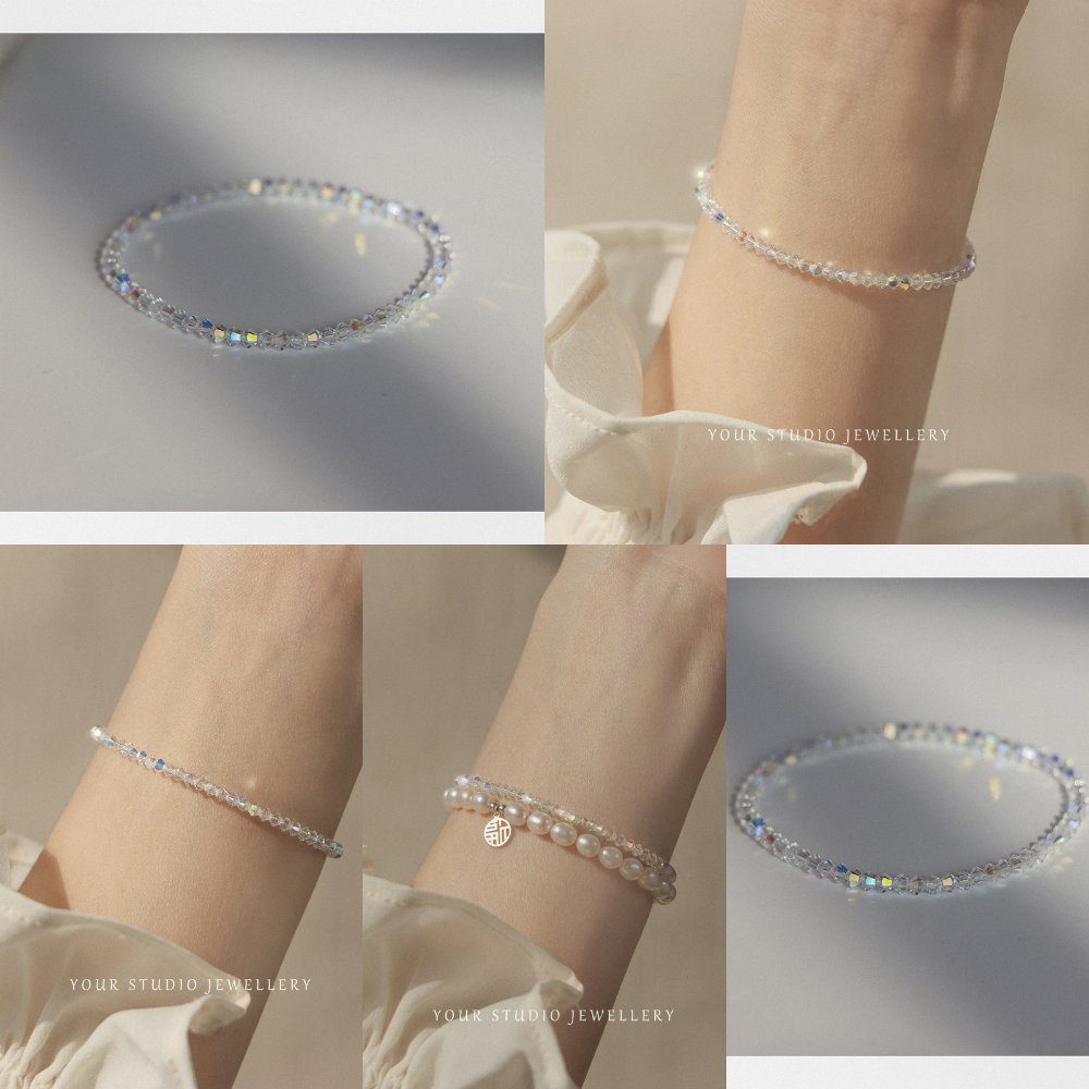 仿水晶新中式超闪！极细水手链