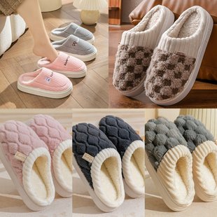慈溪棉拖鞋女士春秋冬天居家用室内防滑月子鞋厚底家居保暖情侣男