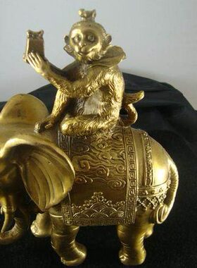 上位桌面摆件马办公室摆件象大号驿招财向书房上纯铜家居封侯客厅