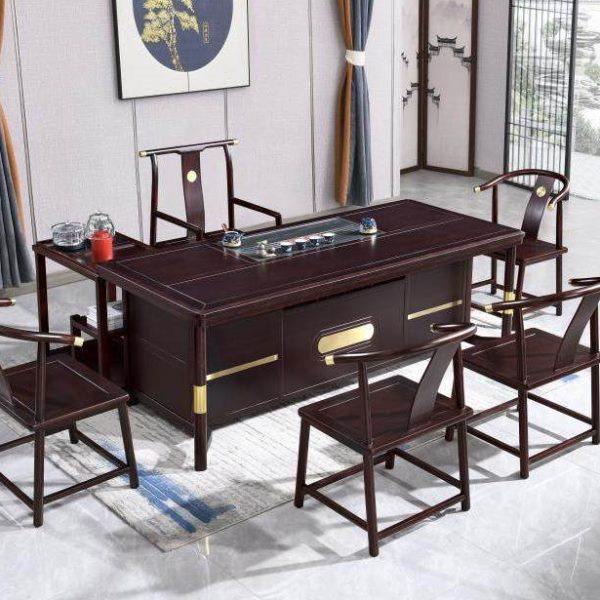 新中式家居高档茶桌仿古办公家用一体全套茶台户外紫檀茶桌椅组合,住宅家具,家用茶台/茶桌,淘宝优惠券,粉丝福利购,淘宝优惠卷