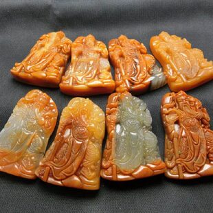 挂件黄龙 吊坠玉坠玉石黄蜡石家玉厂饰品关公关公