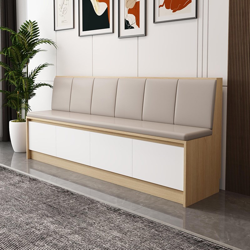 卡座沙发软包f坐垫支持定制斜面靠墙加厚餐桌长条凳收纳实木储物