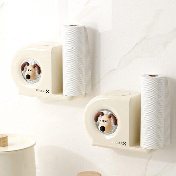 厨房进口E免打孔家用保鲜膜创意日本MUJI奶油风多功能收纳盒壁挂