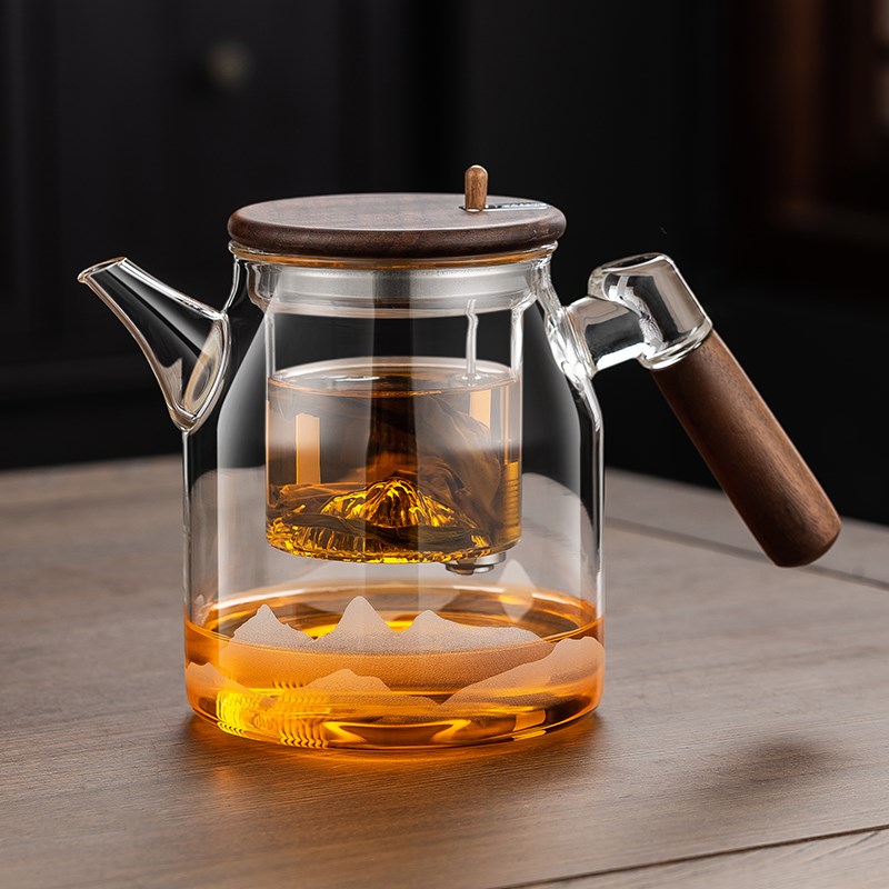 飘逸杯全玻璃内胆一键过滤茶水分离冲茶杯按压式懒人X泡茶神器茶