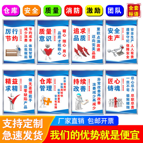 各类kt板包边安全生产车间标语牌
