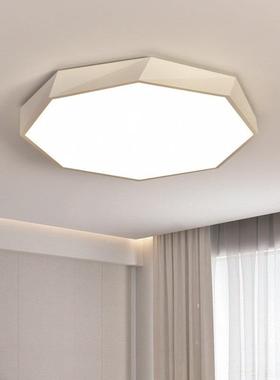 卧室灯白色极简个性灯具led小主卧吸顶灯简约现代北欧几何房间灯