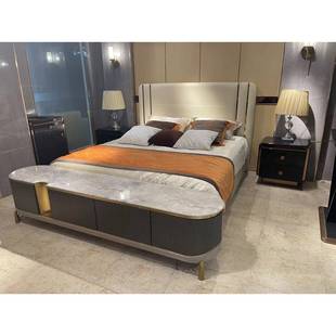 床储物床头柜 法式 2022新款 双人床现代简约1.8m主卧小户型意式