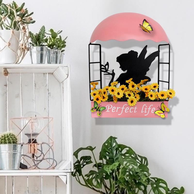 新款轻奢墙上装饰创意花仙子壁挂铁艺挂饰卧室墙面装饰品挂件