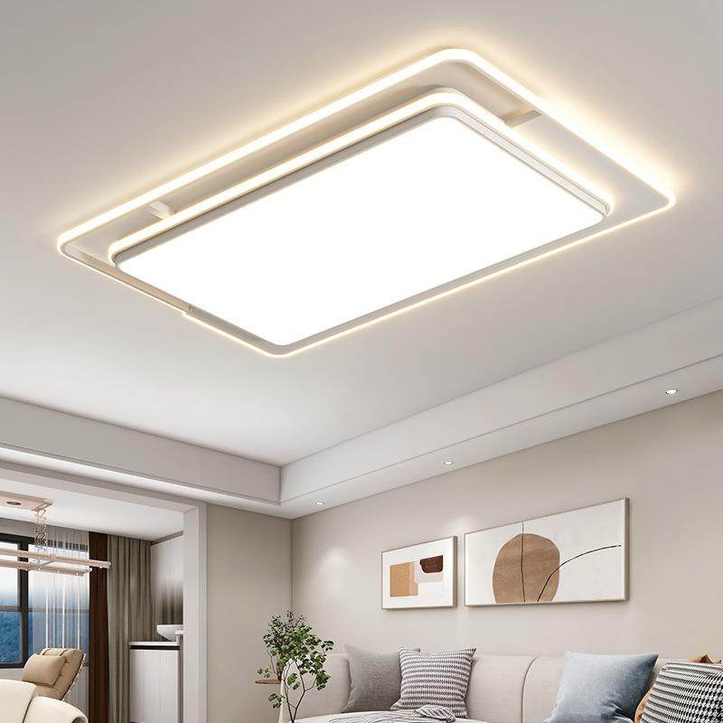 客厅长方形吸顶灯现代简约创意极简灯具艺术卧室房间家用护眼led