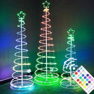 圣诞树灯串LED点控管子灯螺旋树灯圣诞节日商场商超装饰彩灯