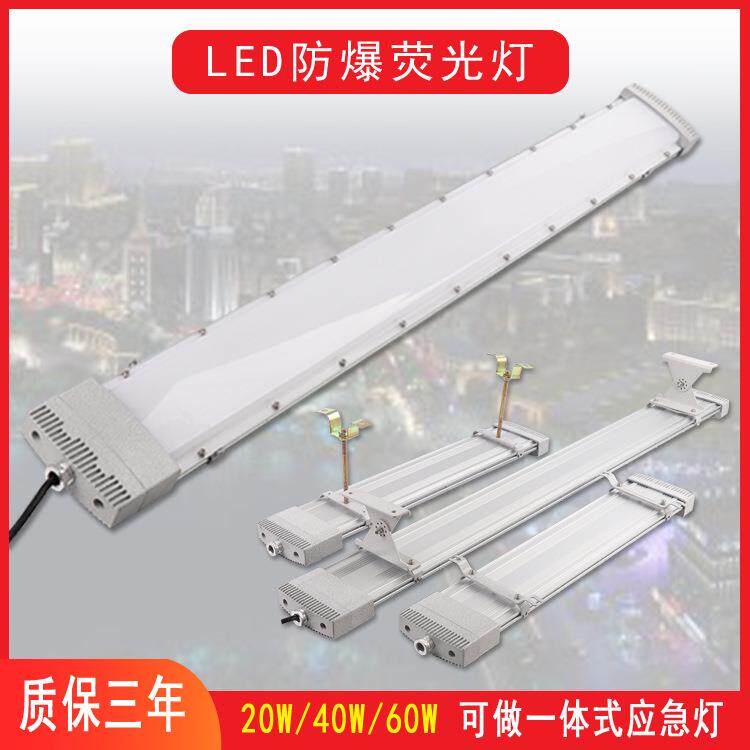 车间吸顶式吊杆灯仓库防腐照明用LED防爆荧光灯20W40W60W