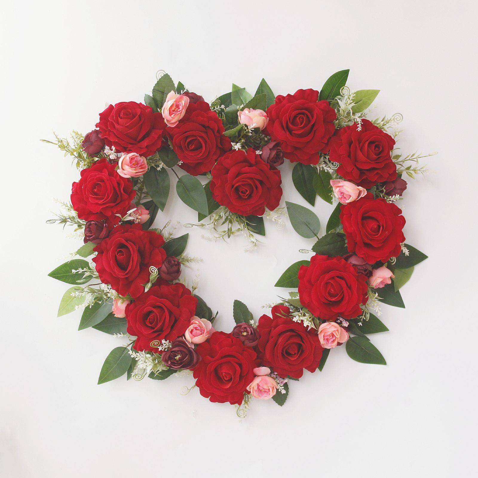 2023新品春季花环情人节母亲节结婚婚礼婚庆爱心花环